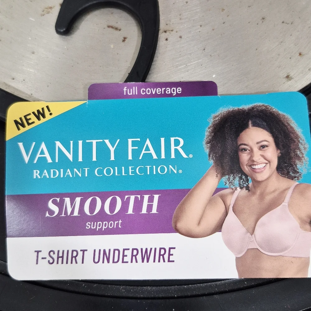 42DD Vanity‎ Fair Radiant 76326 Back & Side Smoothing Underwire Bra Black NWT